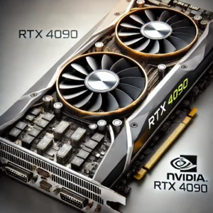 NVIDIA RTX 4090 GPU with detailed view highlighting its design and features.
