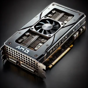 AMD Radeon Pro VII GPU with detailed view highlighting its design and features.
