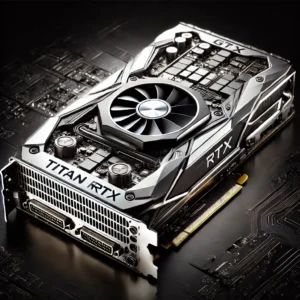 NVIDIA Titan RTX GPU with detailed view highlighting its design and features.