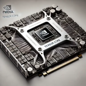 NVIDIA A100 Tensor Core GPU with detailed view highlighting its design and features.